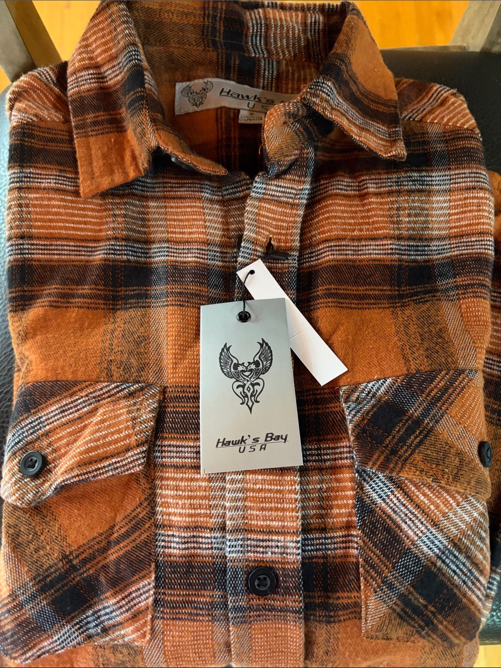 Hawk's Bay Orange Plaid Lightweight Shirt Jacket